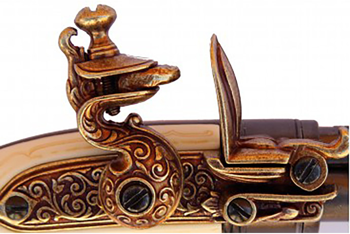 replika włoski trzylufowy pistolet Denix model 1016 L