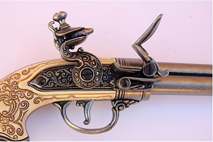 Replika włoski trzylufowy pistolet Denix model 1016 G