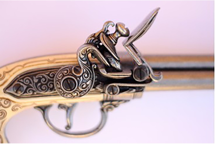 Replika włoski trzylufowy pistolet Denix model 1016 G