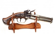 replika dwulufowy pistolet na stojaku denix model 1308+801