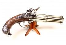 replika trzylufowy pistolet na stojaku denix model 1307+800