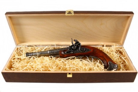 replika pistolet skałkowy w pudełku denix model 1296G+P02