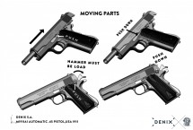 Replika pistolet .45 M1911A1 na tablo Denix model 1312+TM+35