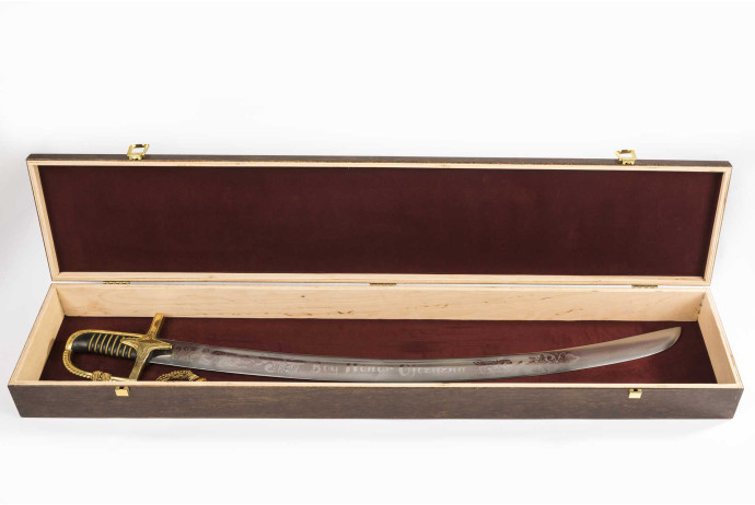 Replika grawerowana szabla polska wz 1750 w pudełku nr 1750 A/G+P3