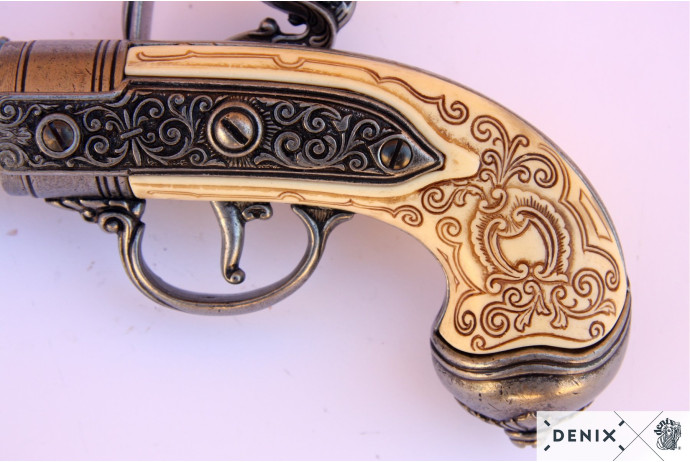 replika trzylufowy pistolet w pudełku Denix model 1016G+P01