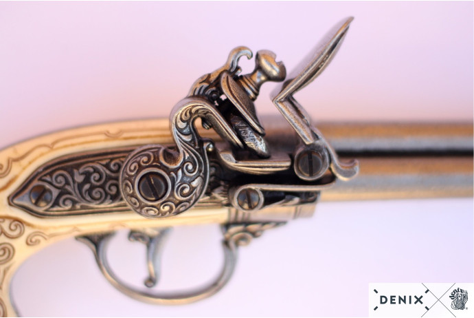 replika trzylufowy pistolet w pudełku Denix model 1016G+P01