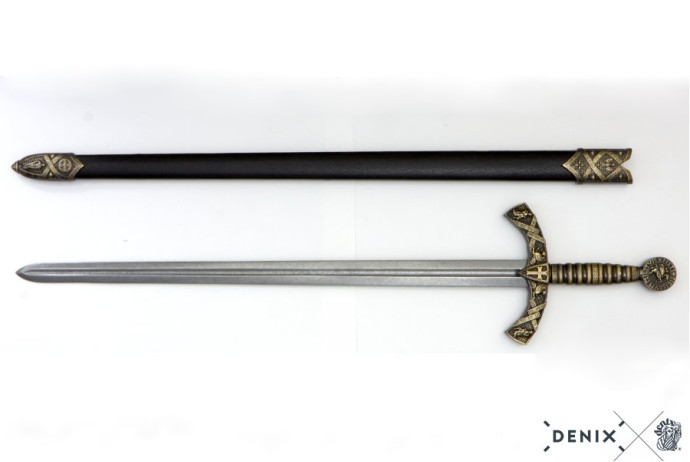 Replika miecz templariuszy na tablo Denix model 4163N+T