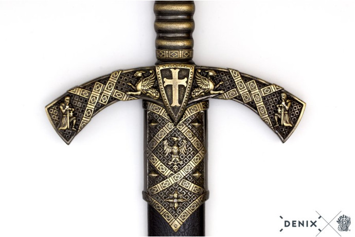 Replika miecz templariuszy na tablo Denix model 4163N+T