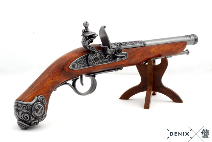 replika pistolet skałkowy na stojaku Denix model 1077G+800