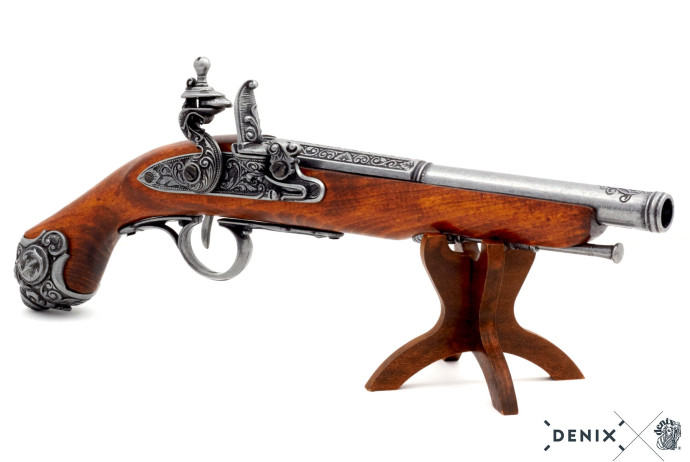 replika pistolet skałkowy na stojaku Denix model 1077G+800