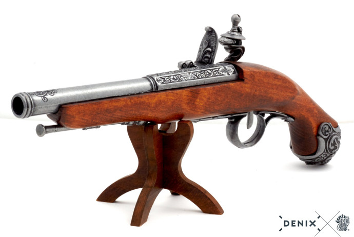 replika pistolet skałkowy na stojaku Denix model 1077G+800