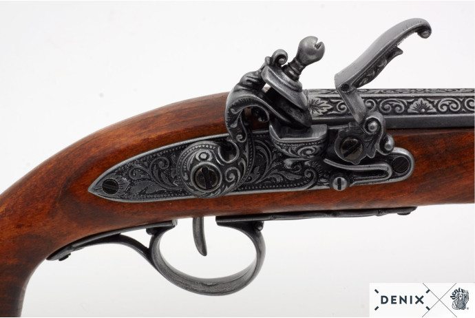 replika pistolet skałkowy na stojaku Denix model 1077G+800