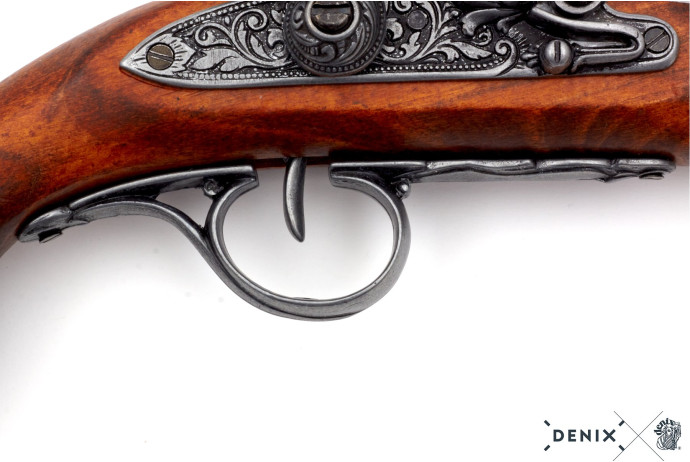 replika pistolet skałkowy VIIIw na tablo Denix model 1077G+TM+11G