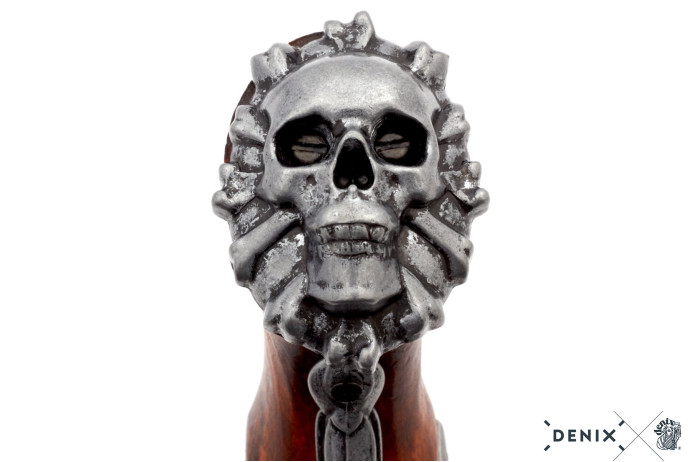 replika piracki pistolet skałkowy na stojaku Denix model 1103G+800