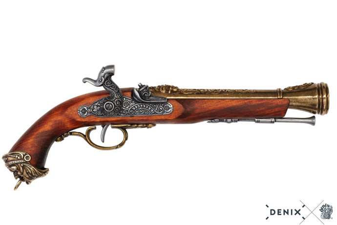 replika pistolet skałkowy na stojaku Denix model 1104L+801