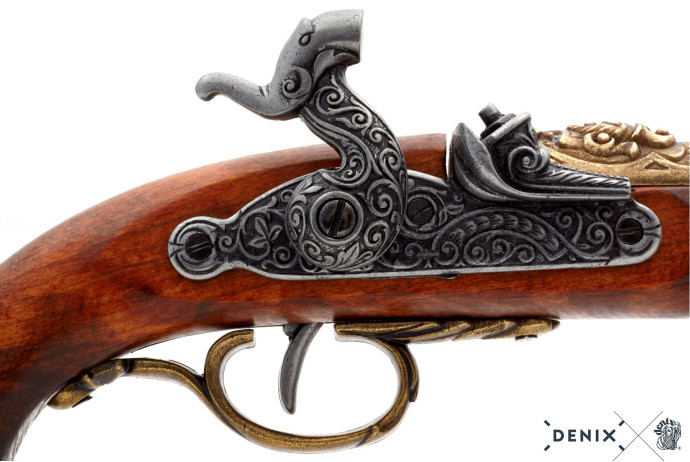 replika pistolet skałkowy na stojaku Denix model 1104L+801