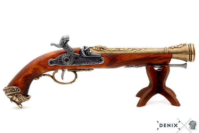 replika pistolet skałkowy na stojaku Denix model 1104L+800