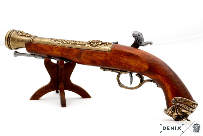 replika pistolet skałkowy na stojaku Denix model 1104L+800