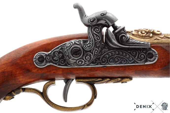 replika pistolet skałkowy w pudełku Denix model 1104L+P02