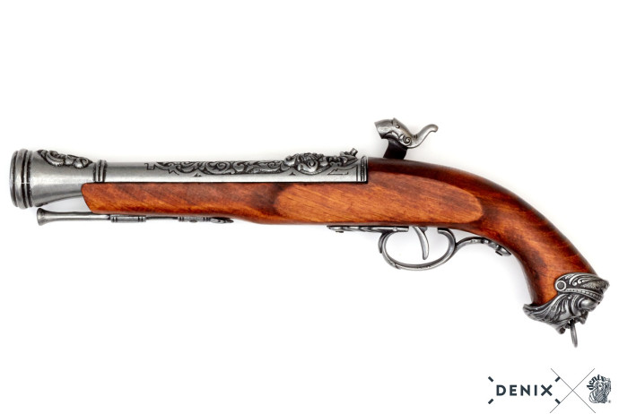 replika pistolet skałkowy w pudełku Denix model 1104G+P02