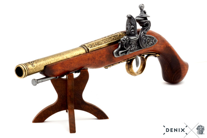 replika piracki pistolet na stojaku Denix model 1129L+800