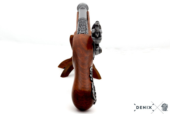 replika skałkowy pistolet na stojaku denix model 1196G+800