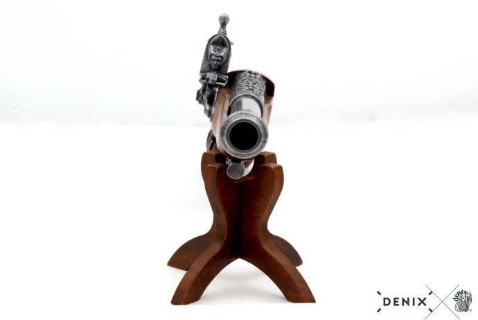 replika skałkowy pistolet na stojaku denix model 1196G+800
