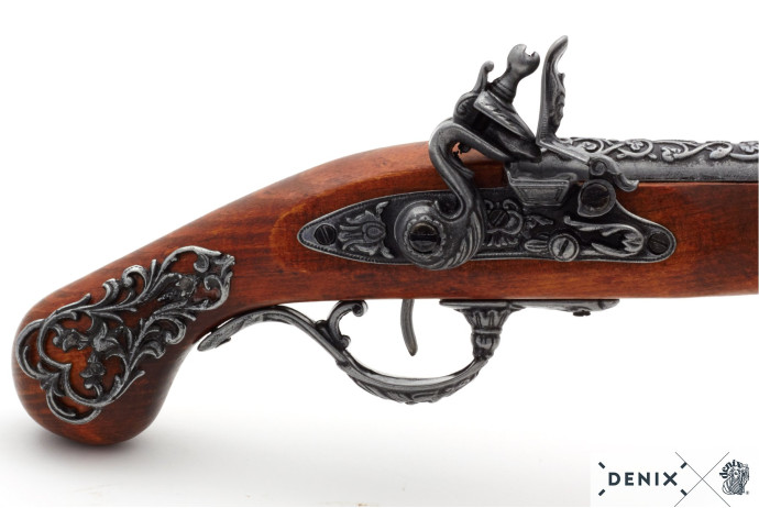 replika skałkowy pistolet w pudełku denix model 1196G+P02