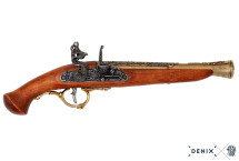 Replika niemiecki pistolet skałkowy na stojaku Denix model 1260L+800