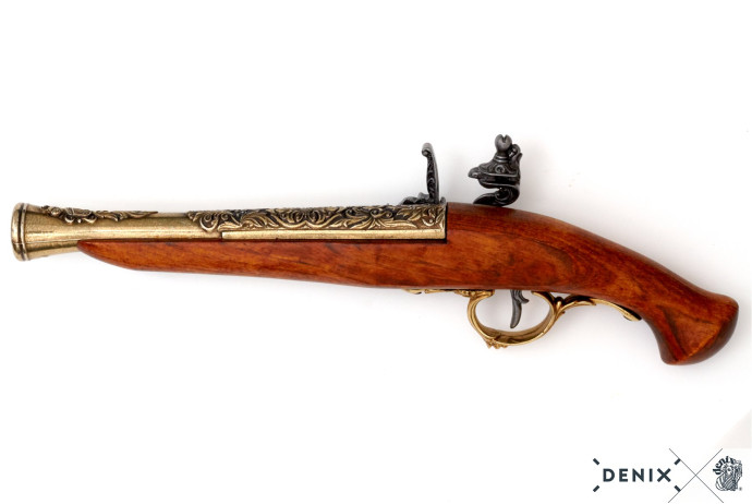 Replika niemiecki pistolet skałkowy w pudełku Denix model 1260L+P02