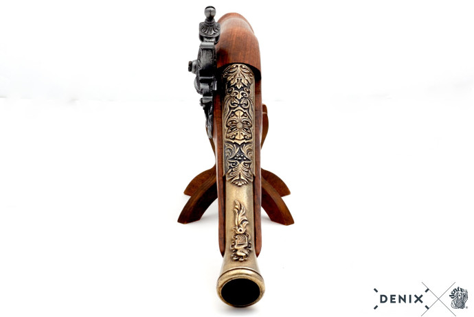 Replika niemiecki pistolet skałkowy w pudełku Denix model 1260L+P02