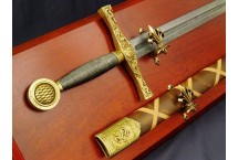 Replika miecz Excalibur na tablo Denix model 4123+TD11L
