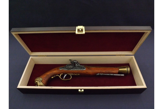 REPLIKA WŁOSKI PISTOLET SKAŁKOWY W PUDEŁKU DENIX MODEL 1104L+P01