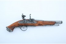 replika piracki pistolet skałkowy na stojaku Denix model 1103G+801