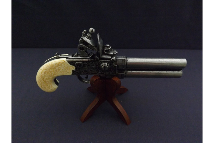 REPLIKA PISTOLET DWULUFOWY NA STOJAKU DENIX MODEL 1149G+800