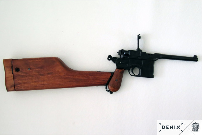 Replika pistolet Mauser c96 z drewnianą kolbą Denix model 1025