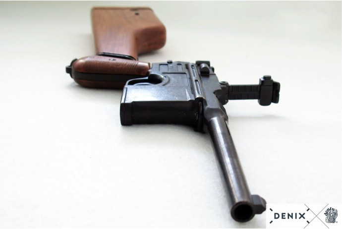 Replika pistolet Mauser c96 z drewnianą kolbą Denix model 1025