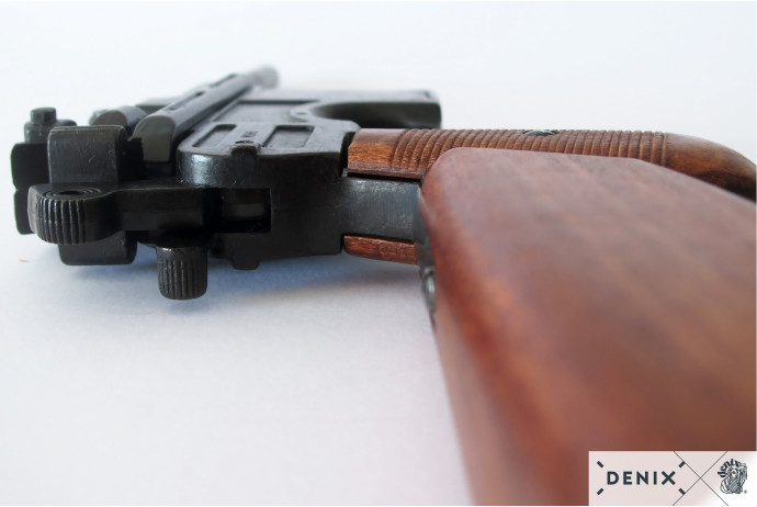 Replika pistolet Mauser c96 z drewnianą kolbą Denix model 1025