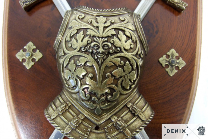 tarcza z półpancerzem i dwoma mieczami denix model 508