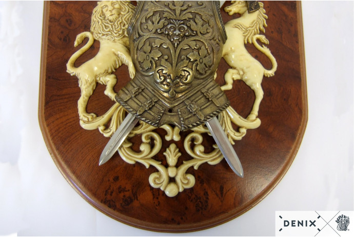 tarcza z półpancerzem i dwoma mieczami denix model 518