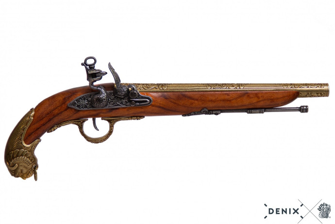 replika pistolet skałkowy na stojaku Denix model 1043L+801