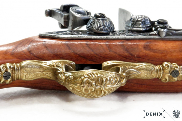 replika pistolet skałkowy na stojaku Denix model 1043L+801