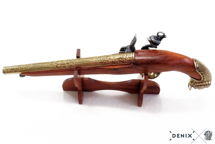 replika pistolet skałkowy na stojaku Denix model 1043L+801