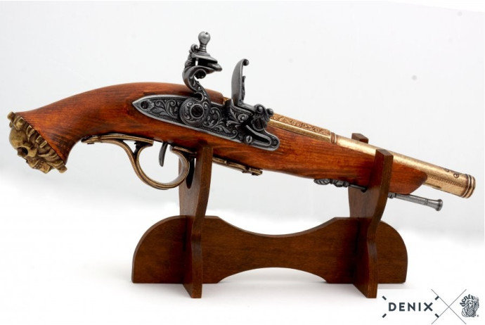 Replika piracki pistolet skałkowy XVIIIw Denix model 1103 L