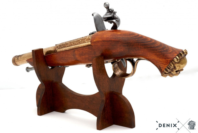 Replika piracki pistolet skałkowy XVIIIw Denix model 1103 L
