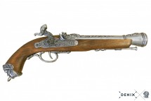 replika skałkowy pistolet na stojaku Denix model 1104G+801