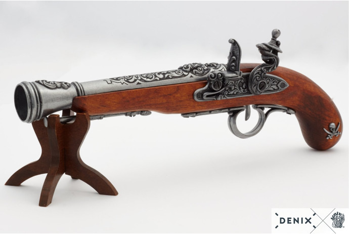 replika leworęczny piracki pistolet XVIIIw Denix model 1126 G