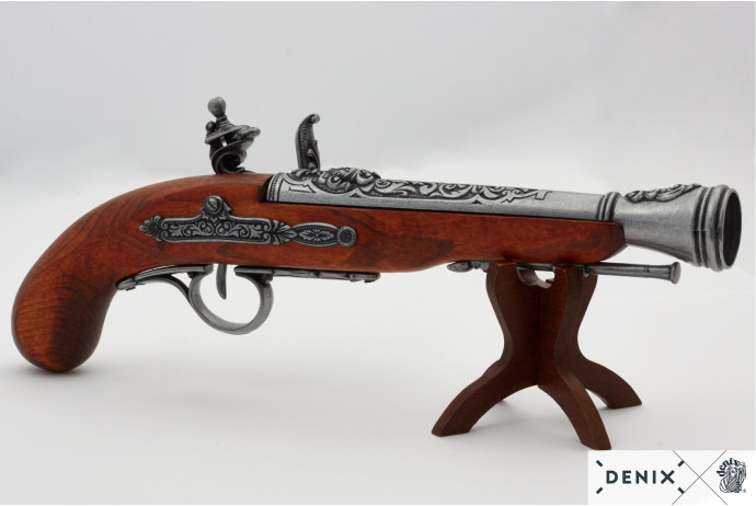 replika leworęczny piracki pistolet XVIIIw Denix model 1126 G