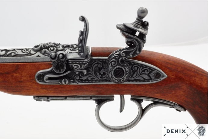 replika leworęczny piracki pistolet XVIIIw Denix model 1126 G
