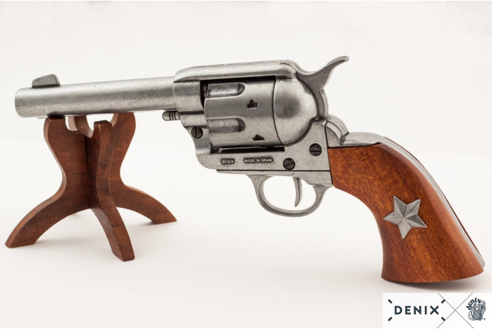 Replika rewolwer .45 peacemaker na stojaku denix model 1038+801